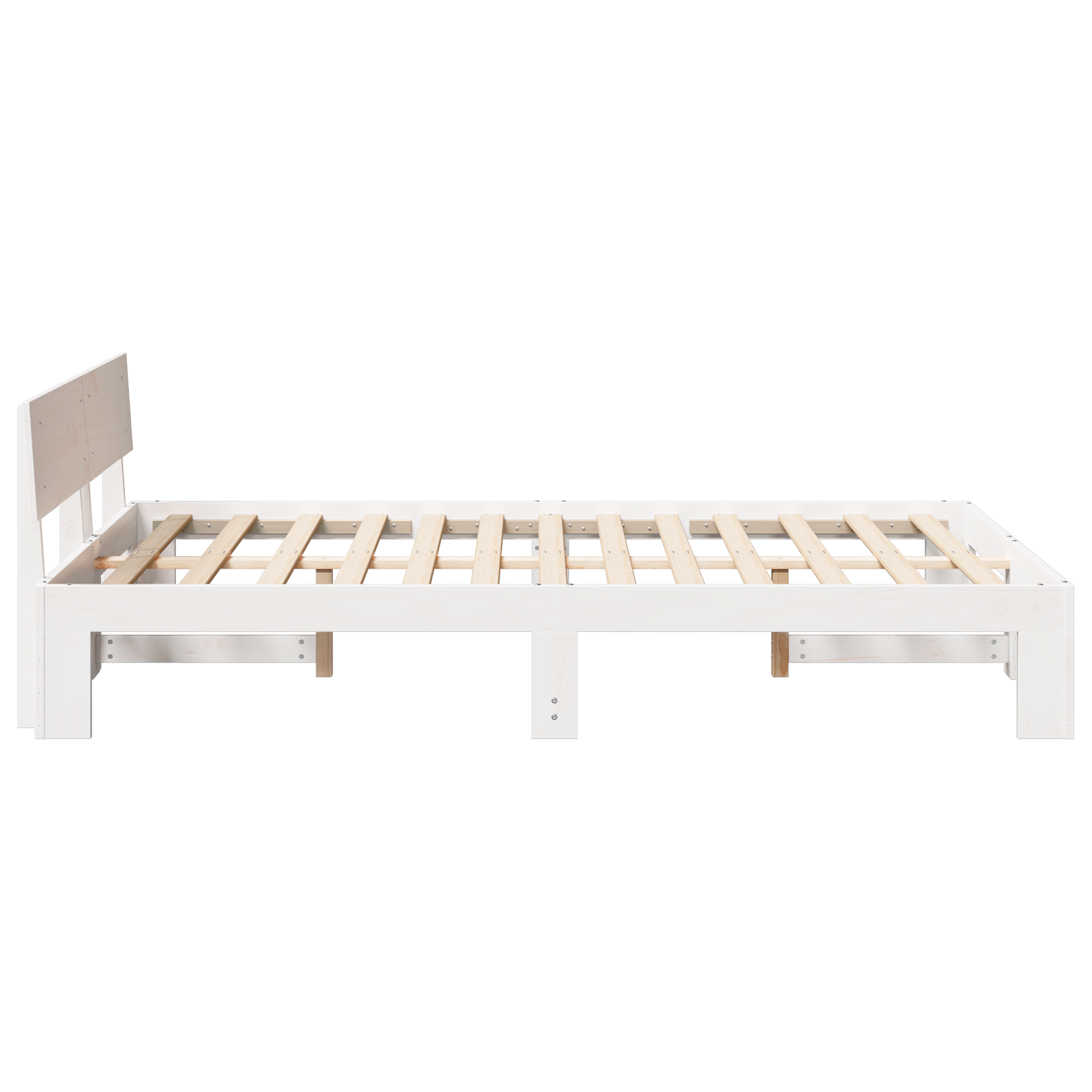 vidaXL Cadru de pat cu headboard Alb 120 x 190 cm Lemn masiv de pin