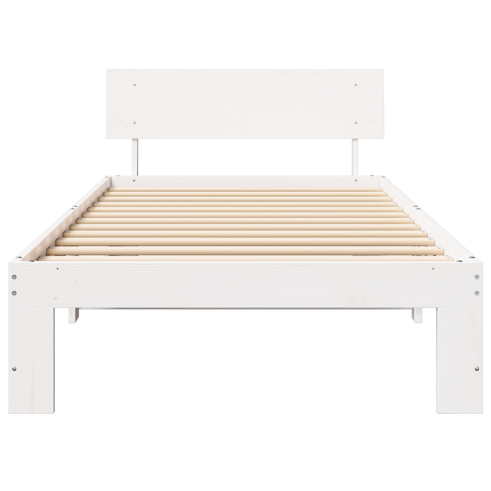 vidaXL Cadru de pat cu headboard Alb 100 x 200 cm Lemn masiv de pin