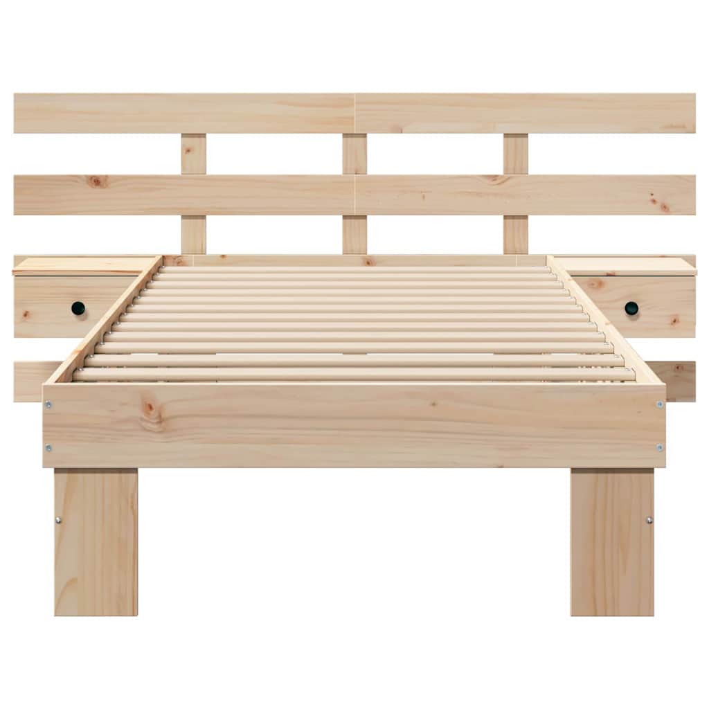 vidaXL Cadru de pat cu headboard Maro 100 x 200 cm Lemn masiv de pin vidaXL Cadru de pat cu headboard Maro 100 x 200 cm Lemn masiv de pin