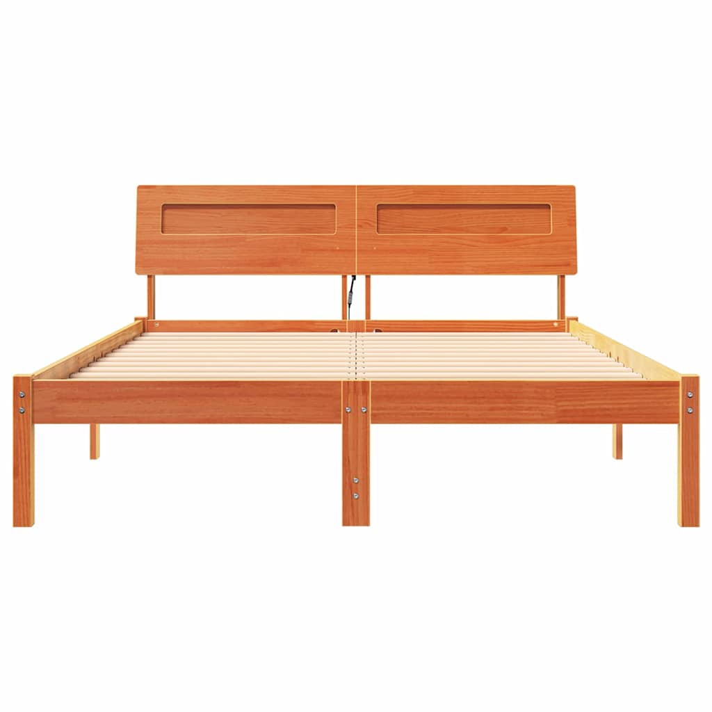 vidaXL Cadru de pat Maro ceruit 120 x 190 cm Lemn masiv de pin vidaXL Cadru de pat Maro ceruit 120 x 190 cm Lemn masiv de pin