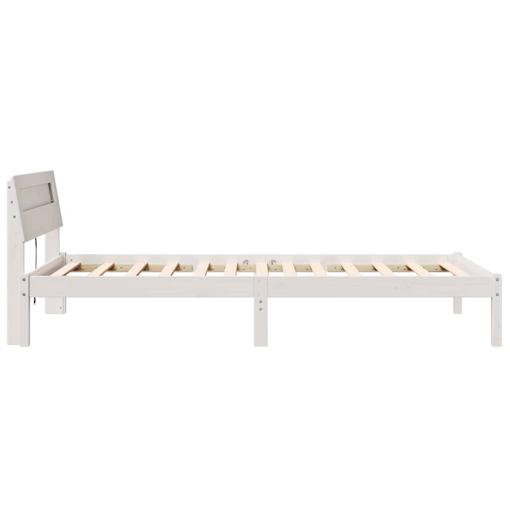vidaXL Cadru de pat Alb 100 x 200 cm Lemn de brad solid