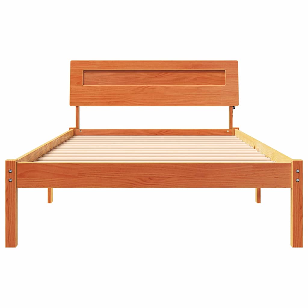 vidaXL Cadru de pat Maro ceruit 80 x 200 cm Lemn masiv de pin vidaXL Cadru de pat Maro ceruit 80 x 200 cm Lemn masiv de pin