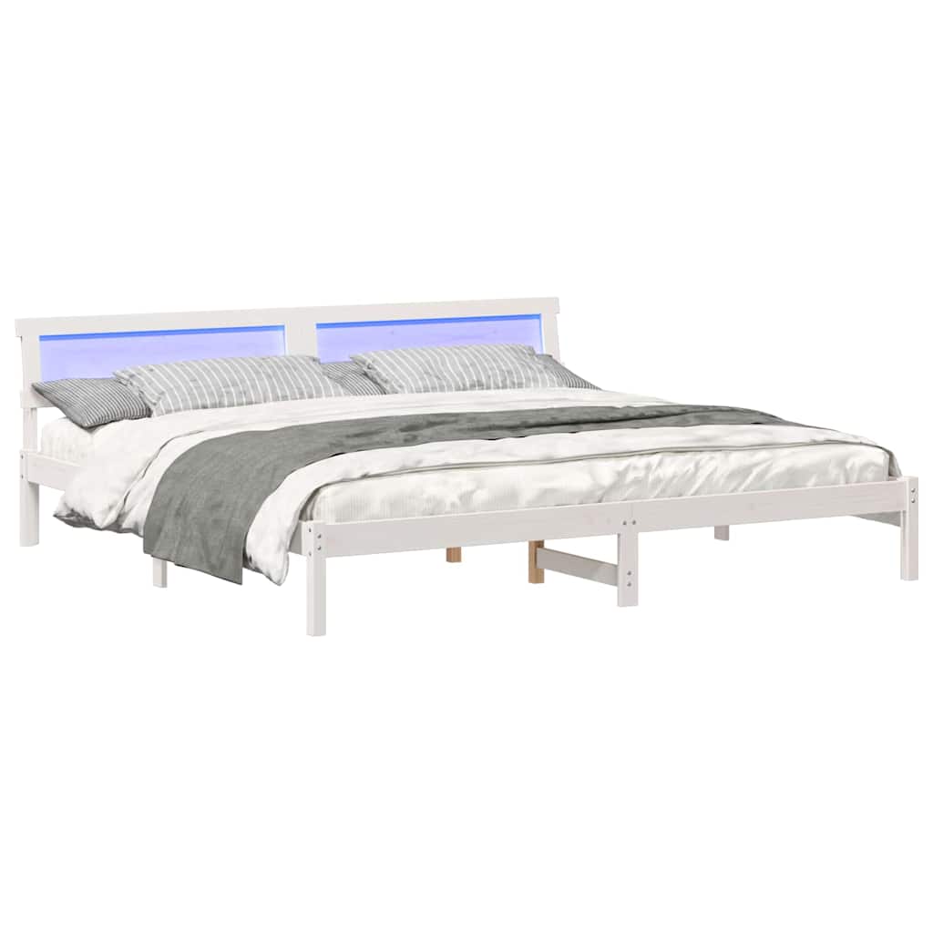 vidaXL Cadru de pat Alb 180 x 200 cm Lemn de brad solid