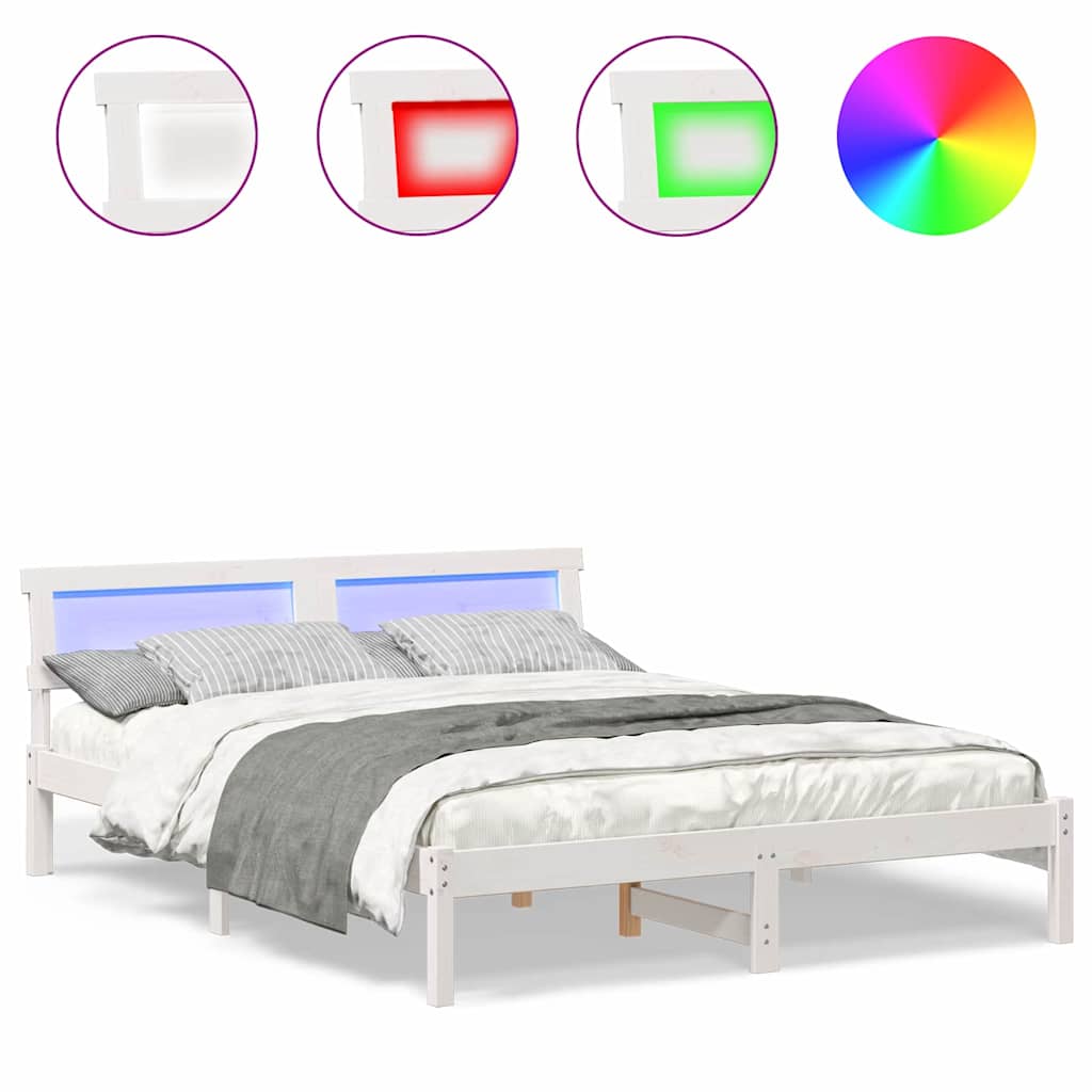 vidaXL Cadru de pat Alb 150 x 200 cm Lemn de brad solid vidaXL Cadru de pat Alb 150 x 200 cm Lemn de brad solid