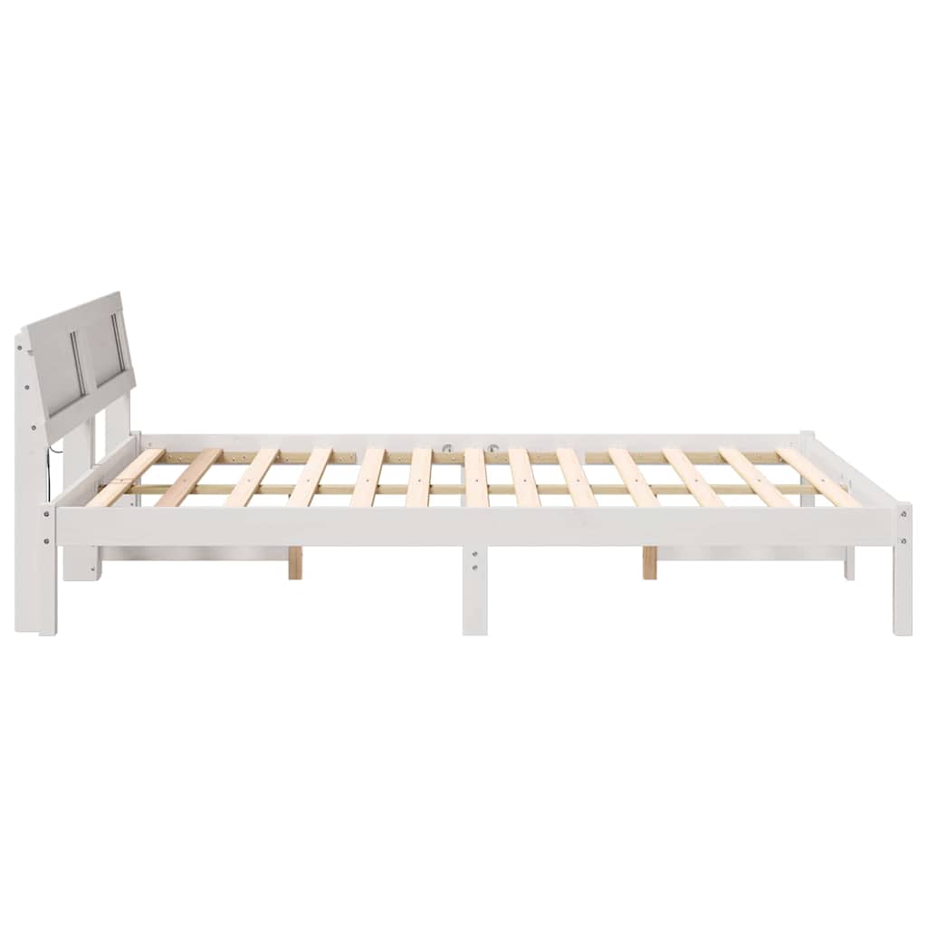 vidaXL Cadru de pat Alb 150 x 200 cm Lemn de brad solid vidaXL Cadru de pat Alb 150 x 200 cm Lemn de brad solid