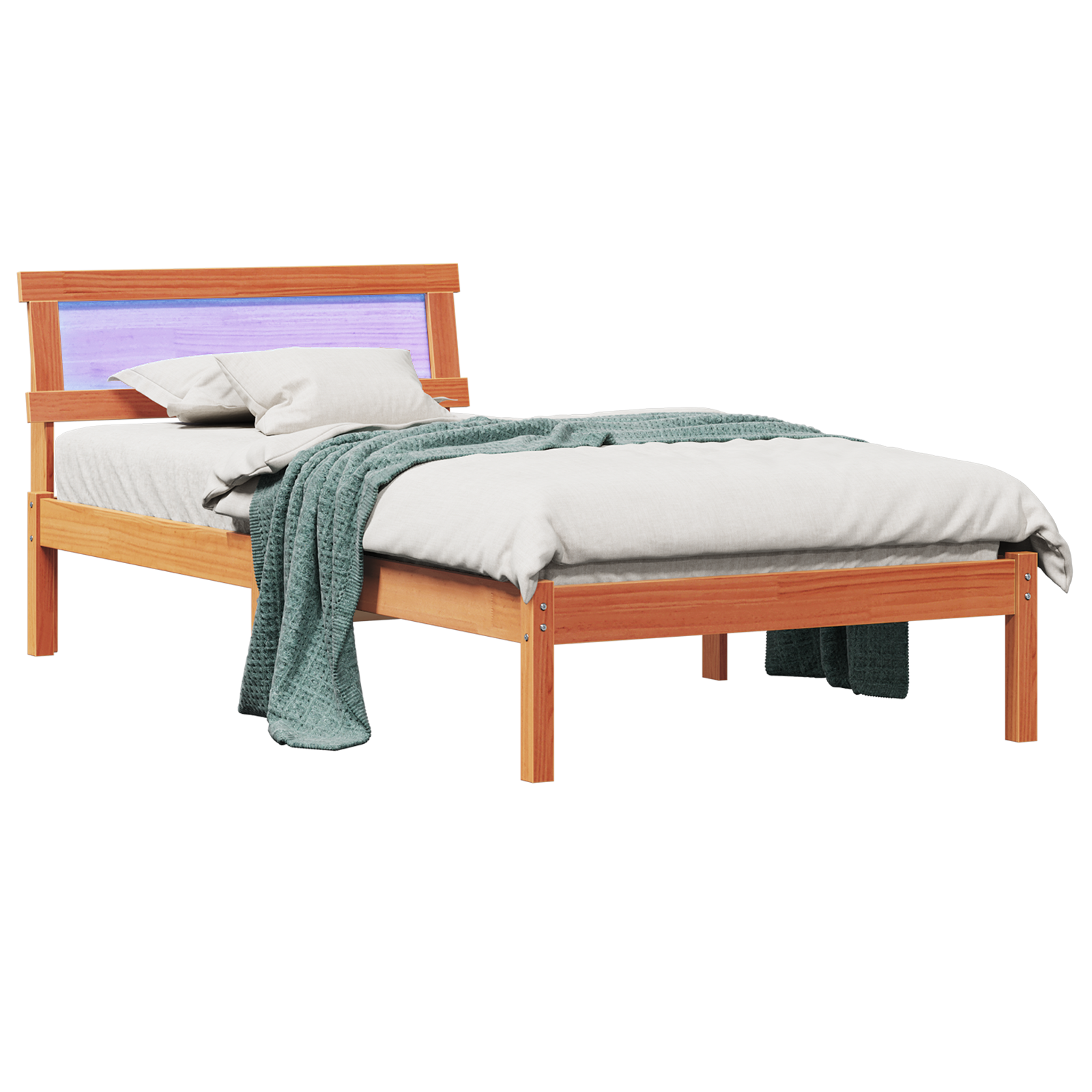 vidaXL Cadru de pat Maro ceruit 100 x 200 cm Lemn masiv de pin vidaXL Cadru de pat Maro ceruit 100 x 200 cm Lemn masiv de pin