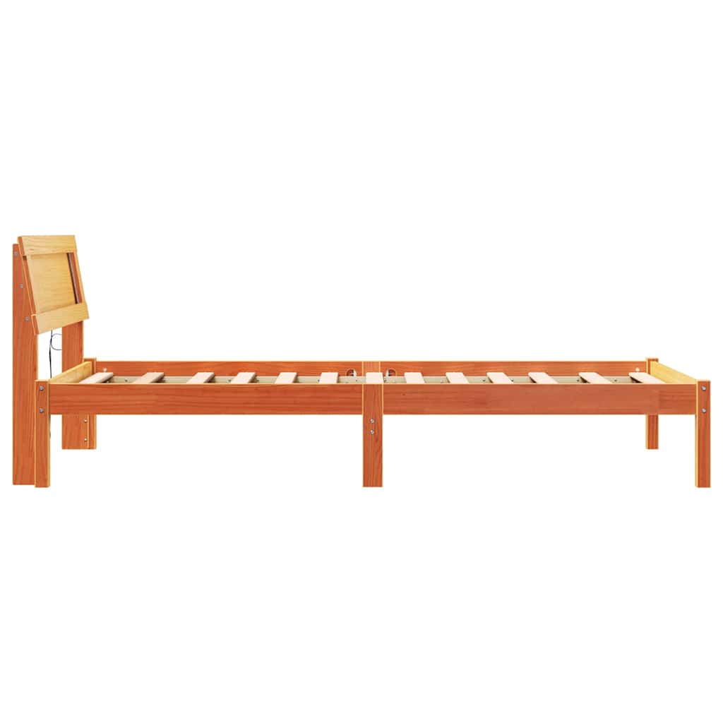 vidaXL Cadru de pat Maro ceruit 90 x 200 cm Lemn masiv de pin vidaXL Cadru de pat Maro ceruit 90 x 200 cm Lemn masiv de pin