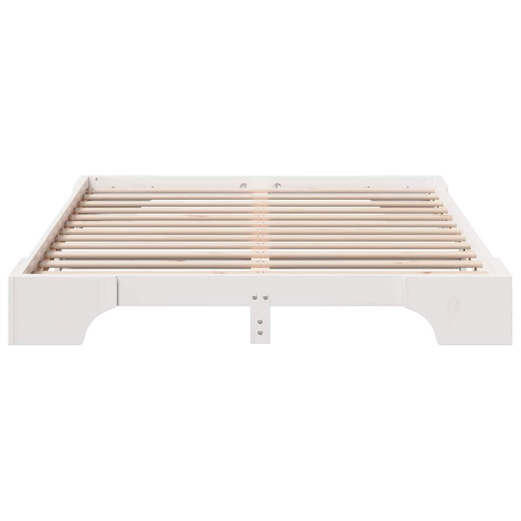 vidaXL Cadru de Pat Alb 150x200 cm din Lemn Masiv de Pin de la