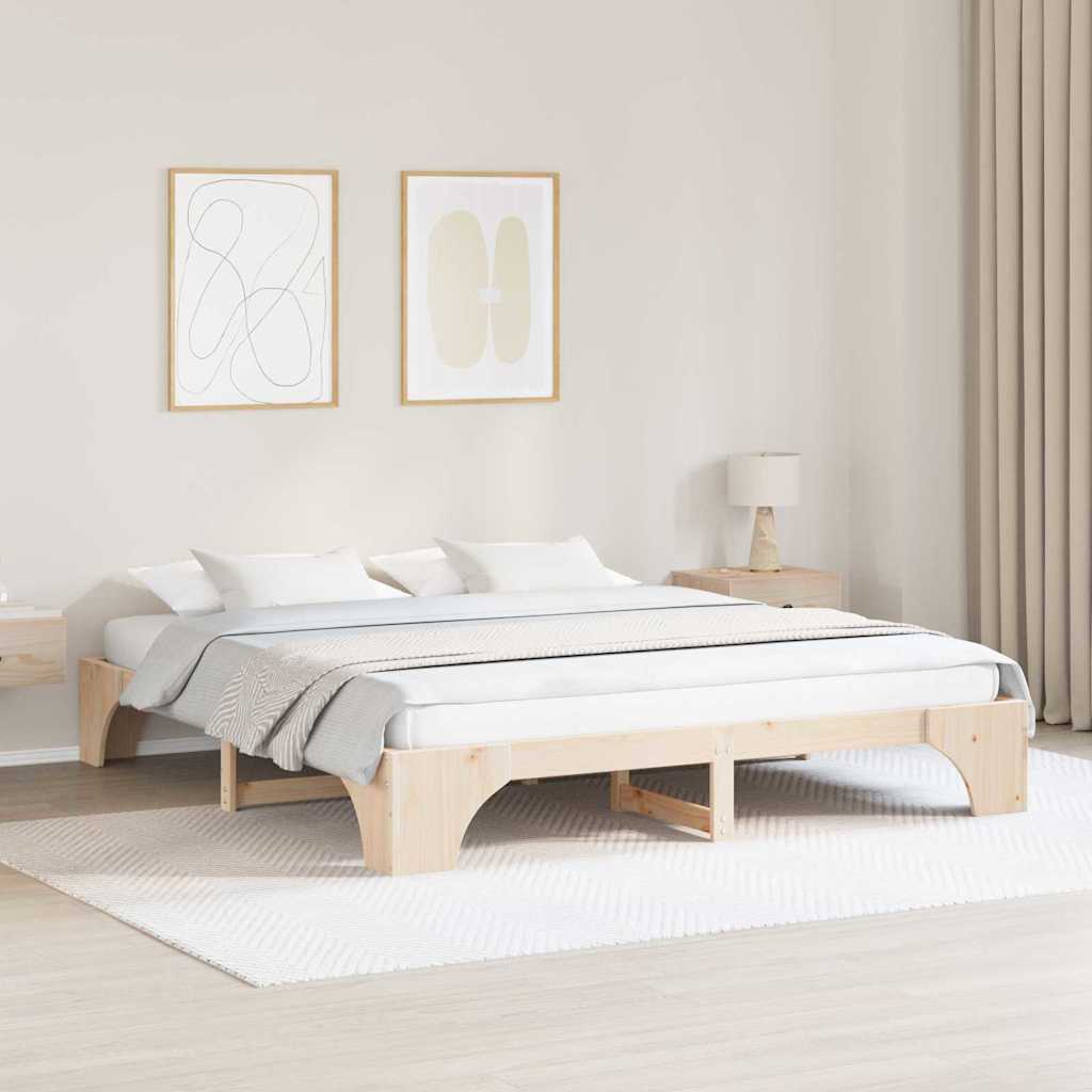 vidaXL Cadru de pat Lemn de pin masiv 207 x 207 x 30 cm vidaXL Cadru de pat Lemn de pin masiv 207 x 207 x 30 cm