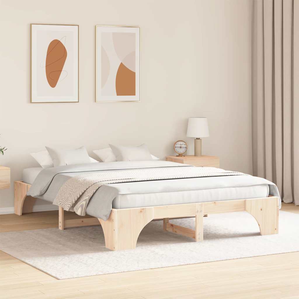 vidaXL Cadru de pat 150x200 cm din lemn masiv de pin