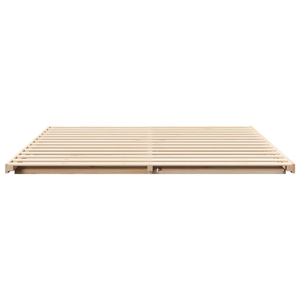 vidaXL Cadru de pat de podea Maro 200 x 200 cm Lemn masiv de pin vidaXL Cadru de pat de podea Maro 200 x 200 cm Lemn masiv de pin