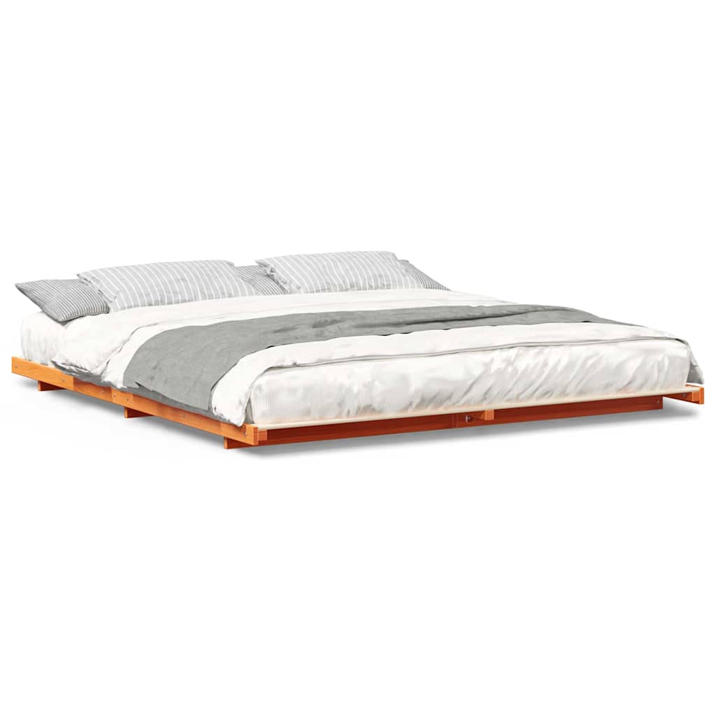 vidaXL Cadru de pat de podea Maro ceruit 200 x 200 cm vidaXL Cadru de pat de podea Maro ceruit 200 x 200 cm