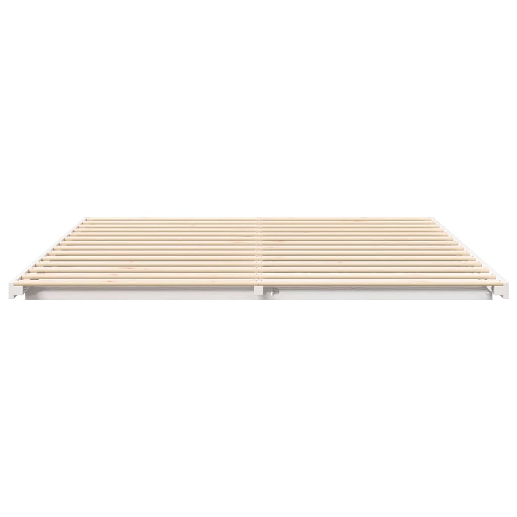 vidaXL Cadru de pat de podea Alb 180 x 200 cm Lemn masiv de pin vidaXL Cadru de pat de podea Alb 180 x 200 cm Lemn masiv de pin
