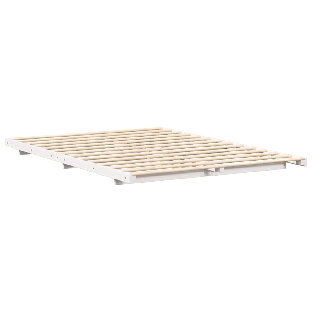 vidaXL Cadru de pat de podea Alb 160 x 200 cm Lemn masiv de pin vidaXL Cadru de pat de podea Alb 160 x 200 cm Lemn masiv de pin