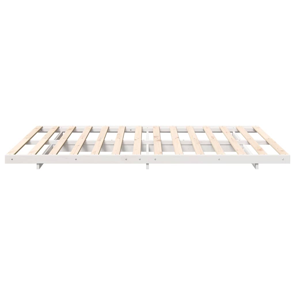 vidaXL Cadru de pat de podea Alb 150 x 200 cm Lemn masiv de pin vidaXL Cadru de pat de podea Alb 150 x 200 cm Lemn masiv de pin