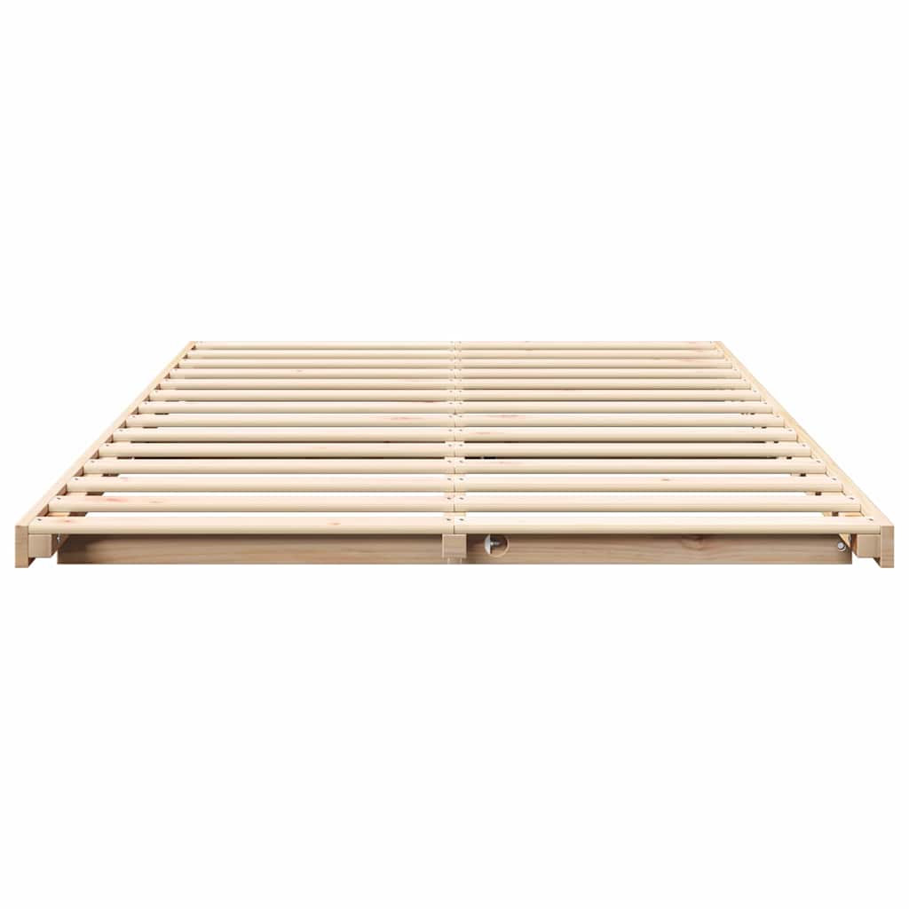 vidaXL Cadru de pat de podea Maro 140 x 190 cm Lemn masiv de pin vidaXL Cadru de pat de podea Maro 140 x 190 cm Lemn masiv de pin