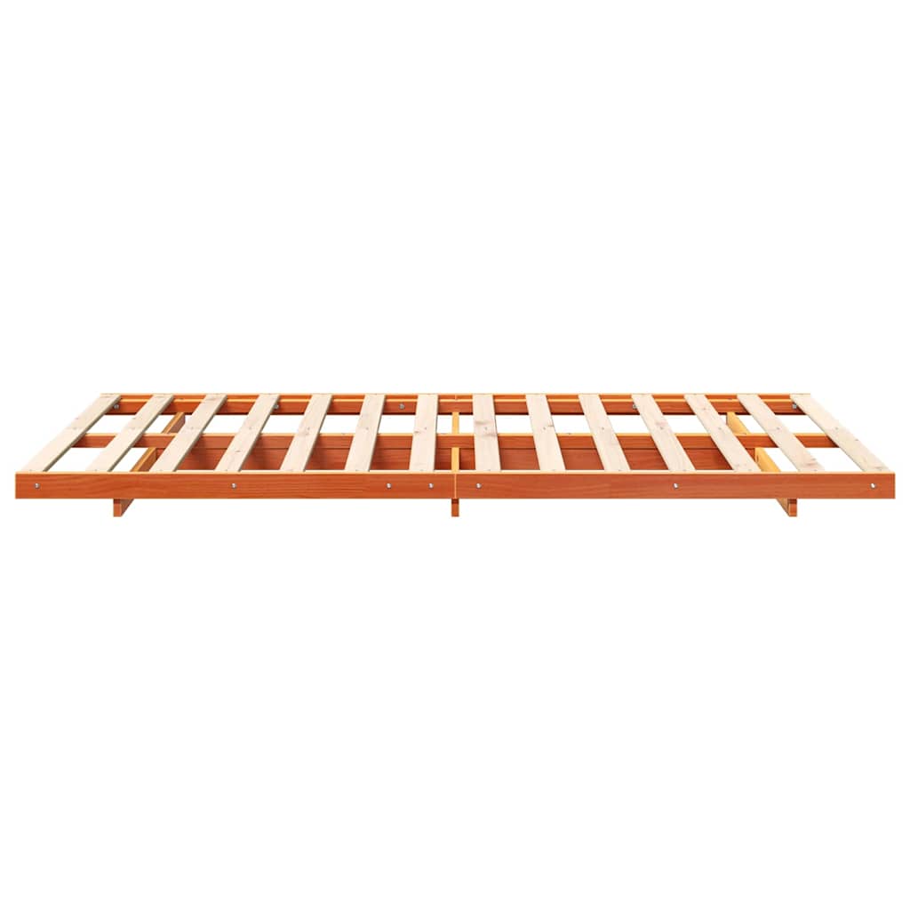 vidaXL Cadru de pat de podea Maro ceruit 140 x 190 cm vidaXL Cadru de pat de podea Maro ceruit 140 x 190 cm