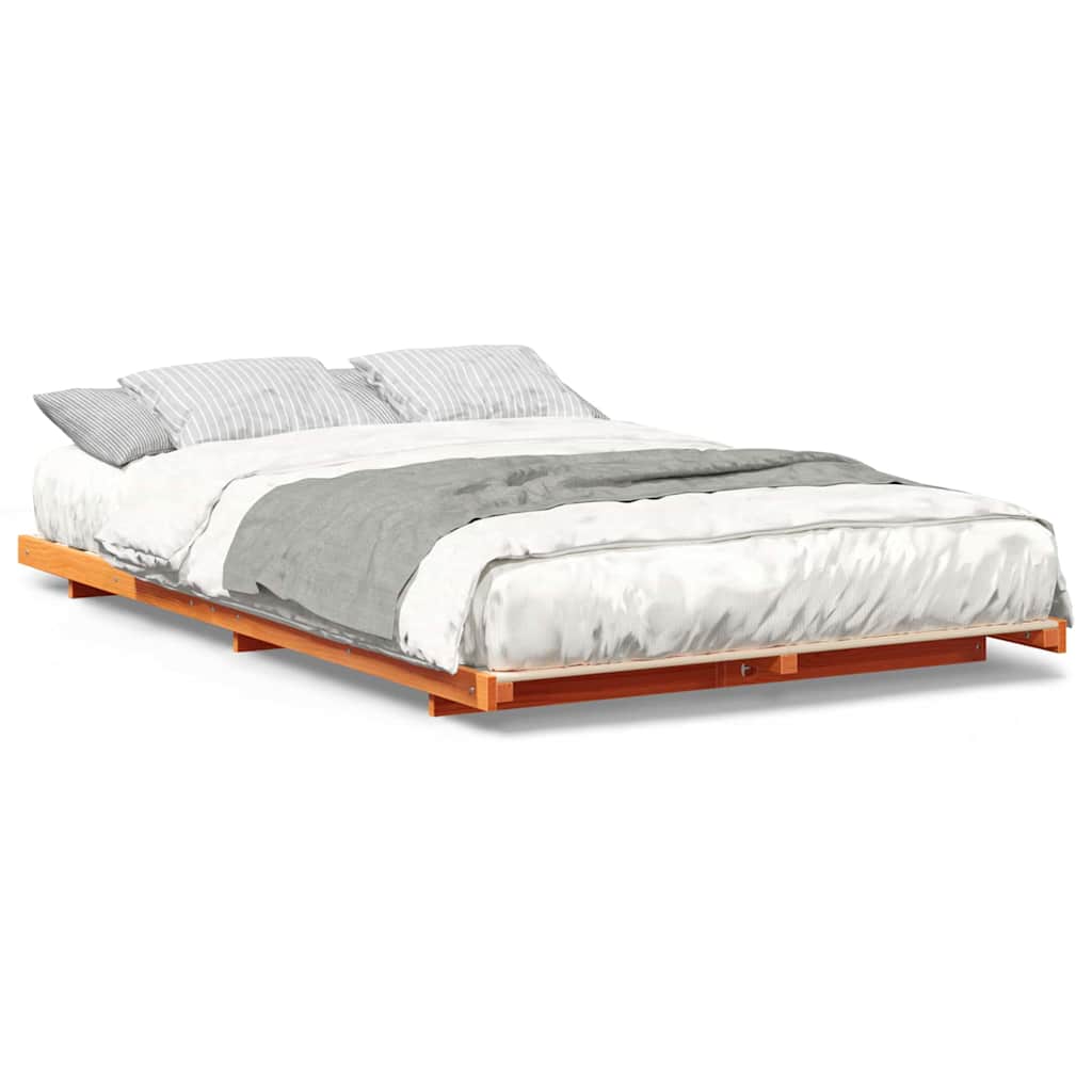 vidaXL Cadru de pat de podea Maro ceruit 120 x190 cm Lemn masiv de pin vidaXL Cadru de pat de podea Maro ceruit 120 x190 cm Lemn masiv de pin