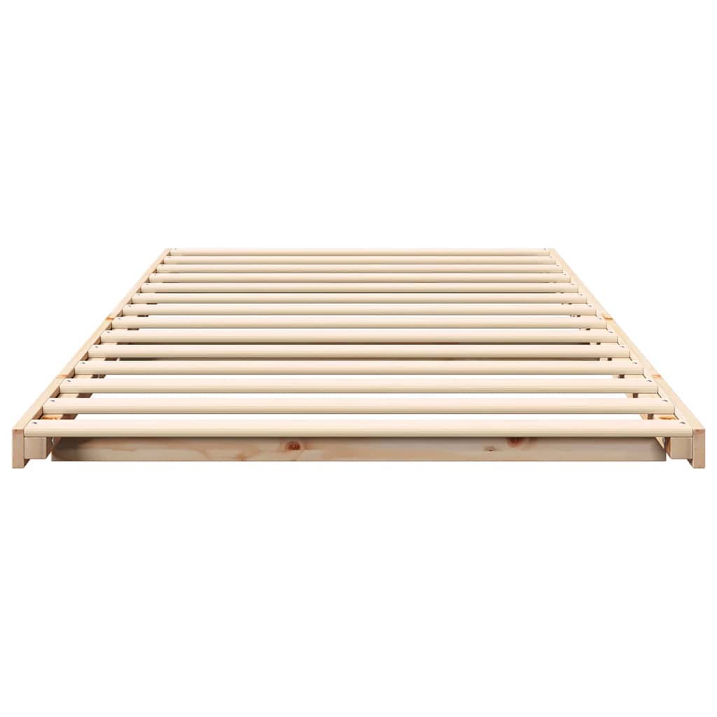 vidaXL Cadru de pat de podea Maro 75 x 190 cm Lemn masiv de pin vidaXL Cadru de pat de podea Maro 75 x 190 cm Lemn masiv de pin