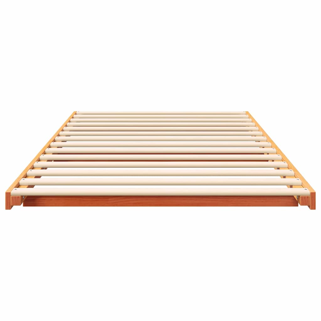 vidaXL Cadru de pat de podea Maro ceruit 75 x 190 cm Lemn masiv de pin vidaXL Cadru de pat de podea Maro ceruit 75 x 190 cm Lemn masiv de pin