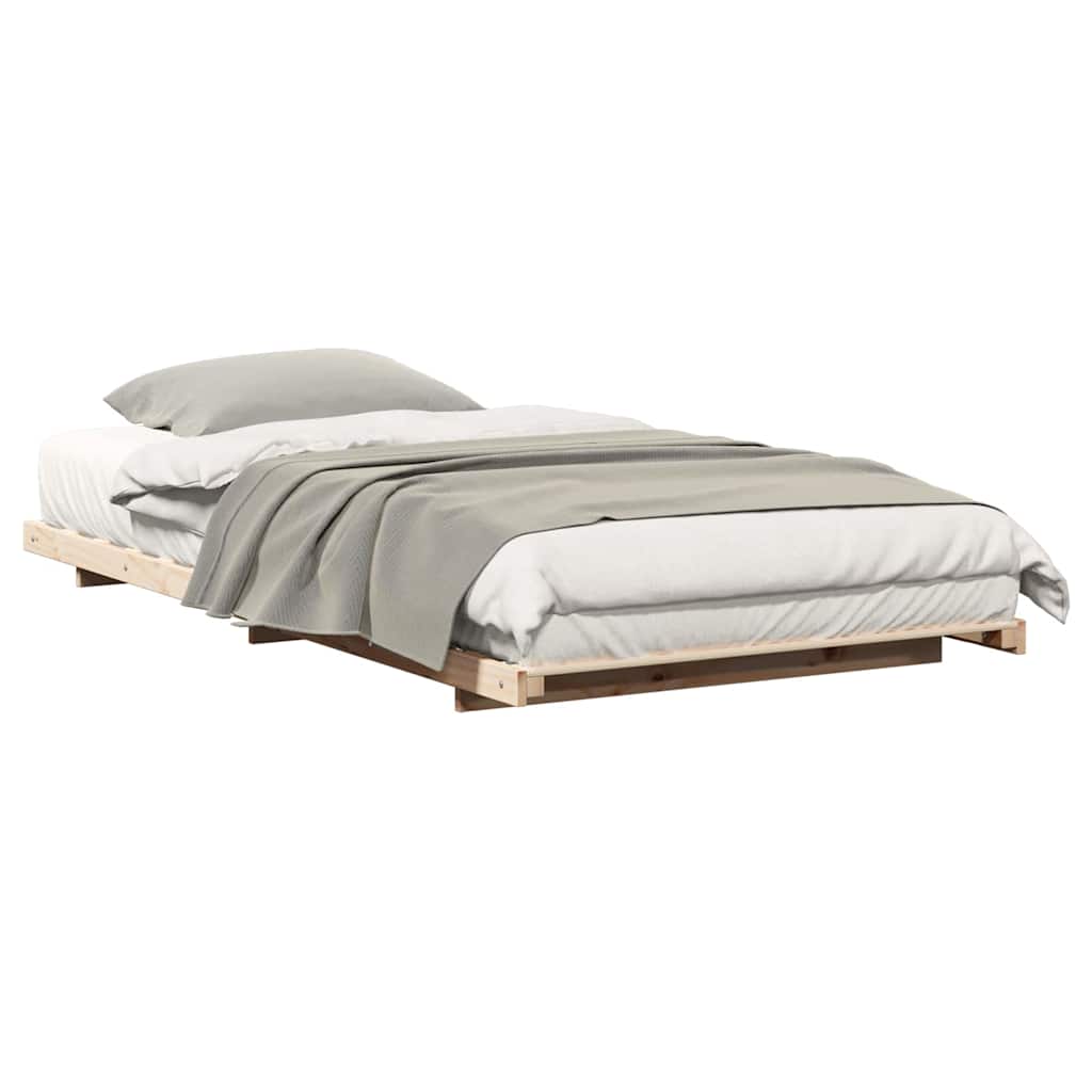 vidaXL Cadru de pat de podea Maro 100 x 210 cm Lemn masiv de pin vidaXL Cadru de pat de podea Maro 100 x 210 cm Lemn masiv de pin