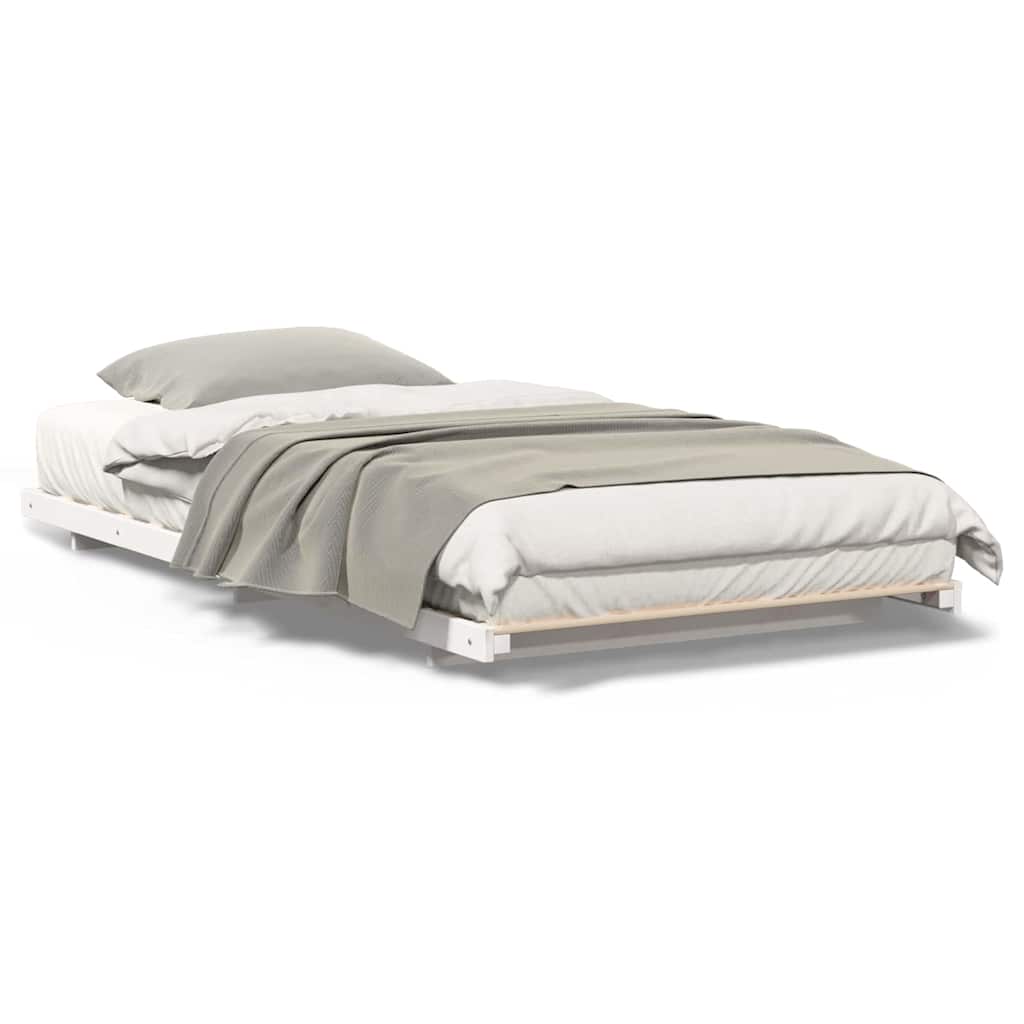 vidaXL Cadru de pat de podea Alb 100 x 210 cm Lemn masiv de pin vidaXL Cadru de pat de podea Alb 100 x 210 cm Lemn masiv de pin