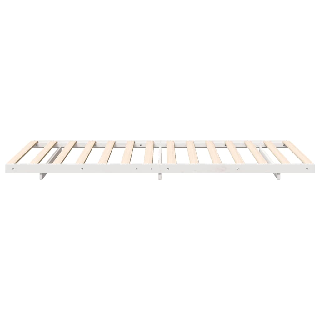 vidaXL Cadru de pat de podea Alb 100 x 210 cm Lemn masiv de pin vidaXL Cadru de pat de podea Alb 100 x 210 cm Lemn masiv de pin