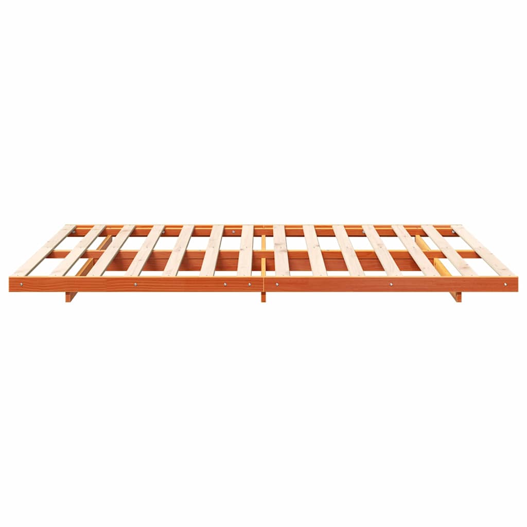 vidaXL Cadru de pat de podea Maro ceruit 160 x 210 cm vidaXL Cadru de pat de podea Maro ceruit 160 x 210 cm