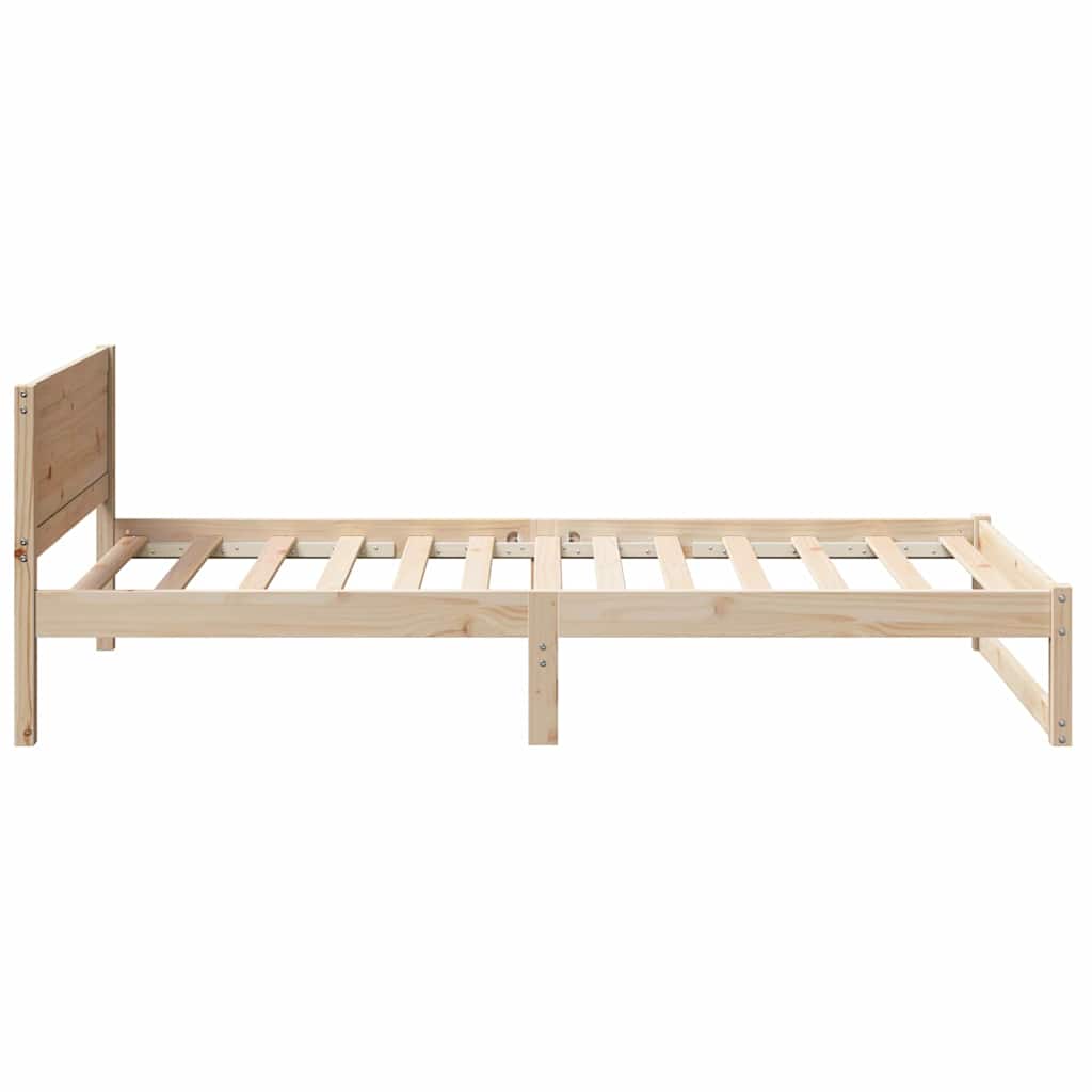 vidaXL Cadru de pat cu headboard Maro 90 x 200 cm Lemn masiv de pin