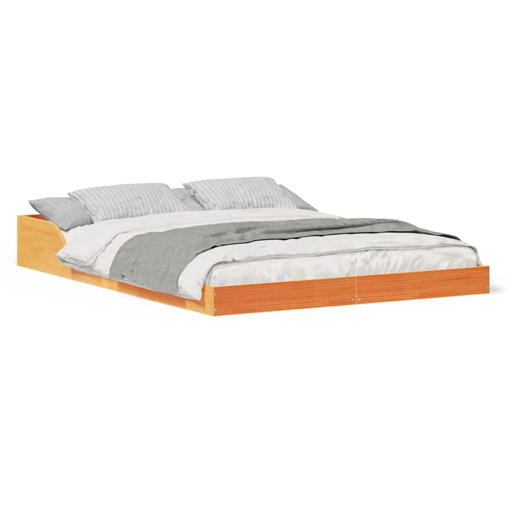 vidaXL Cadru de pat Maro ceruit 120 x 200 cm Lemn masiv de pin vidaXL Cadru de pat Maro ceruit 120 x 200 cm Lemn masiv de pin