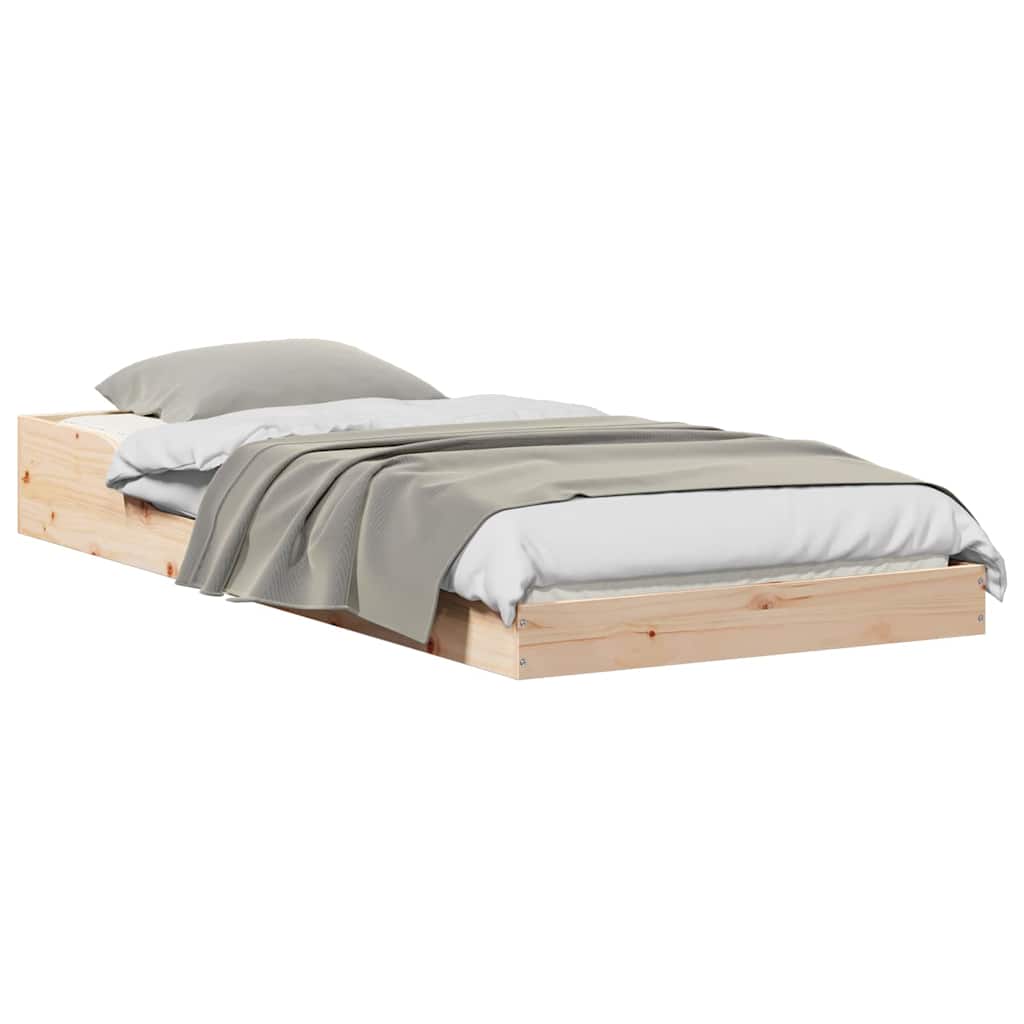 vidaXL Cadru de pat Maro 90 x 210 cm Lemn masiv de pin vidaXL Cadru de pat Maro 90 x 210 cm Lemn masiv de pin