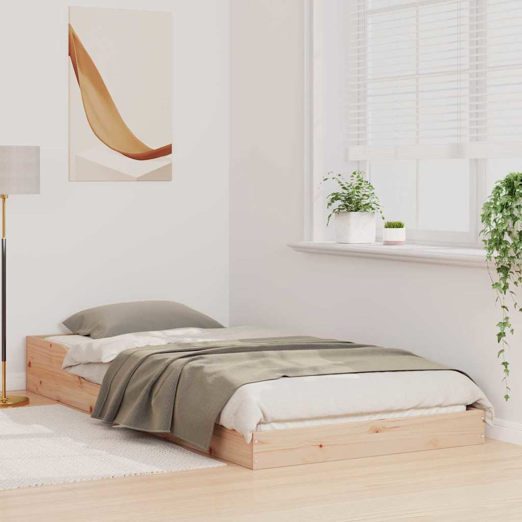 vidaXL Cadru de pat Maro 90 x 210 cm Lemn masiv de pin vidaXL Cadru de pat Maro 90 x 210 cm Lemn masiv de pin