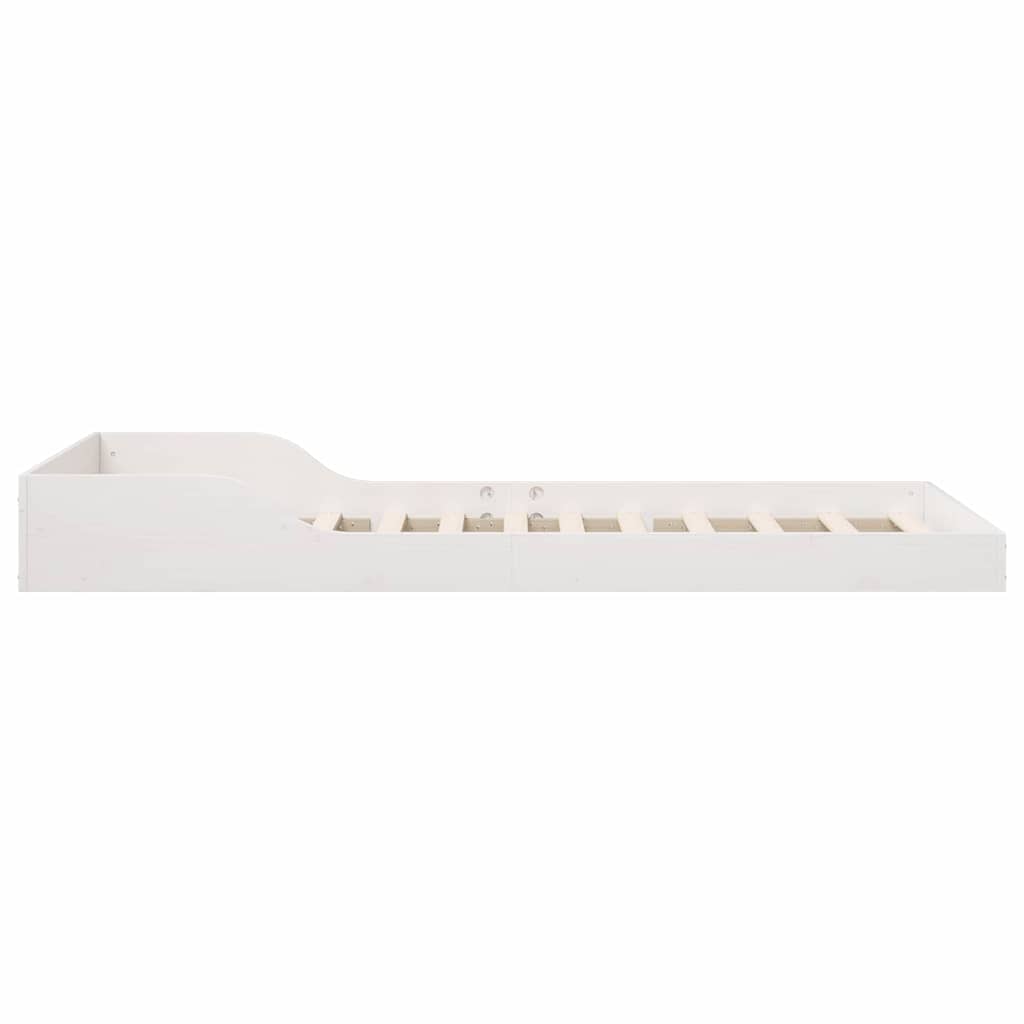 vidaXL Cadru de pat Alb 100 x 210 cm Lemn masiv de pin
