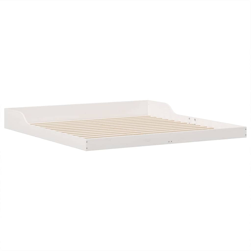 vidaXL Cadru de pat Alb 180 x 210 cm Lemn masiv de pin
