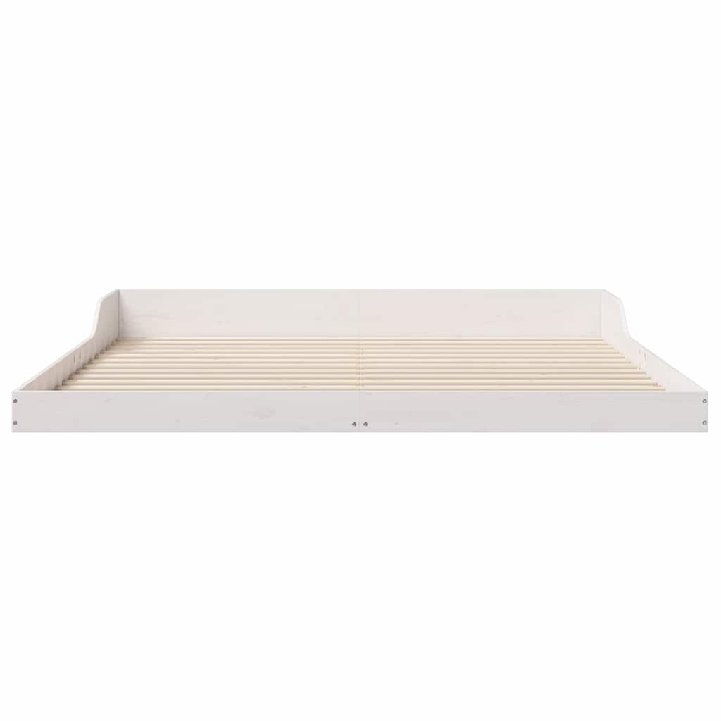 vidaXL Cadru de pat Alb 180 x 210 cm Lemn masiv de pin