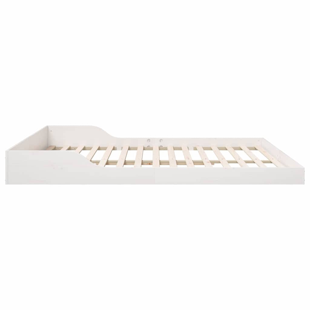 vidaXL Cadru de pat Alb 180 x 220 cm Lemn masiv de pin