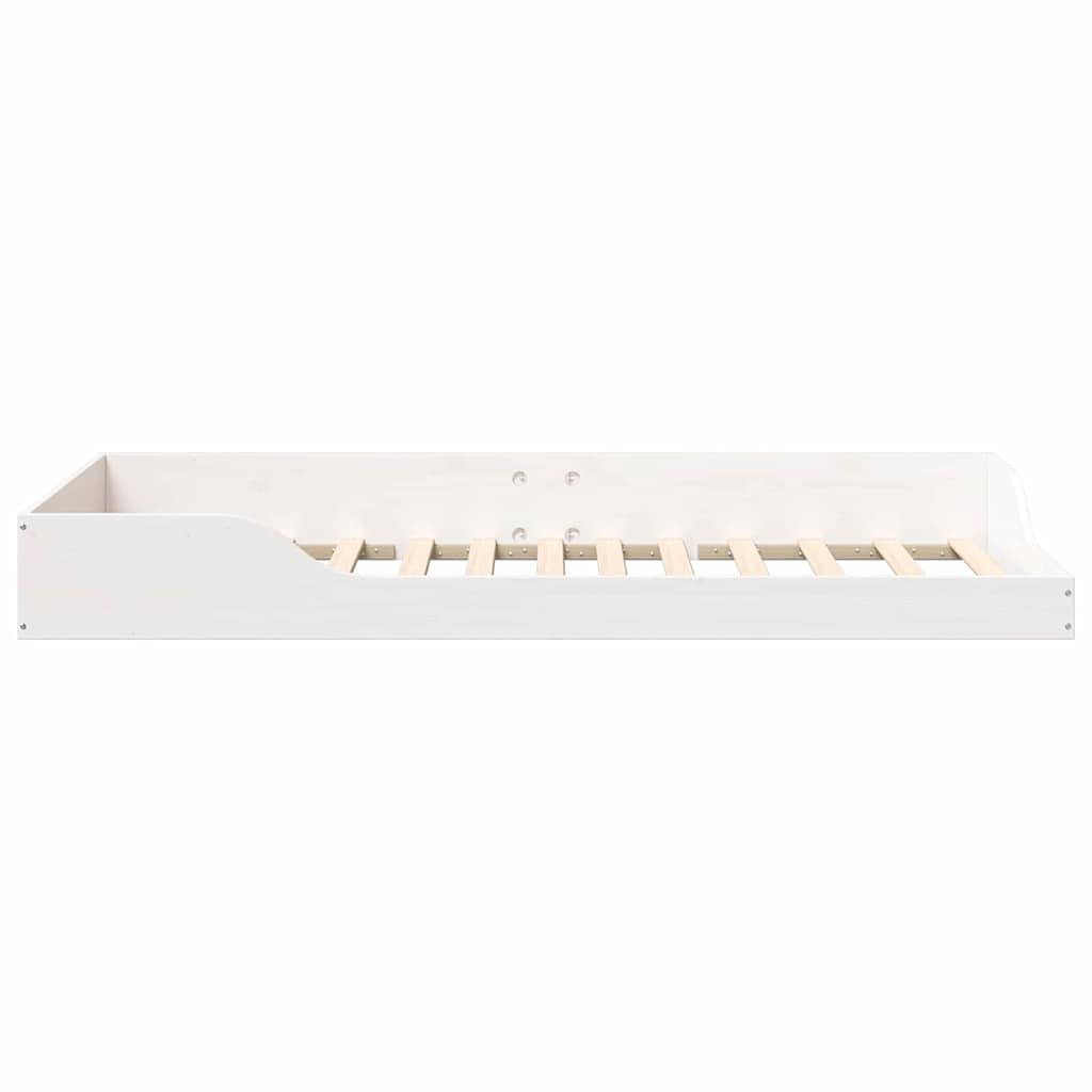 vidaXL Cadru de pat de podea Alb 100 x 200 cm Lemn masiv de pin