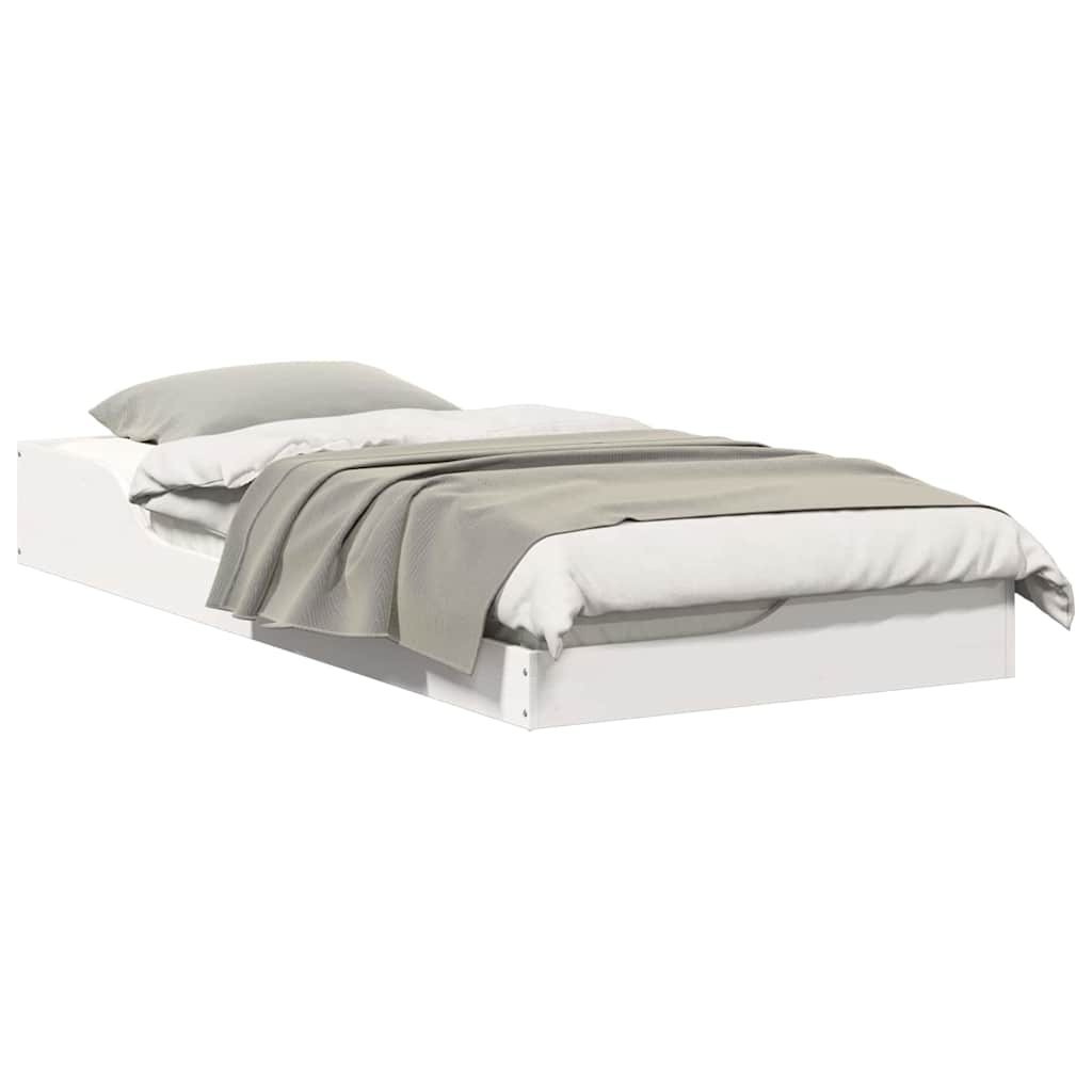 vidaXL Cadru de pat de podea Alb 90 x 200 cm Lemn masiv de pin vidaXL Cadru de pat de podea Alb 90 x 200 cm Lemn masiv de pin