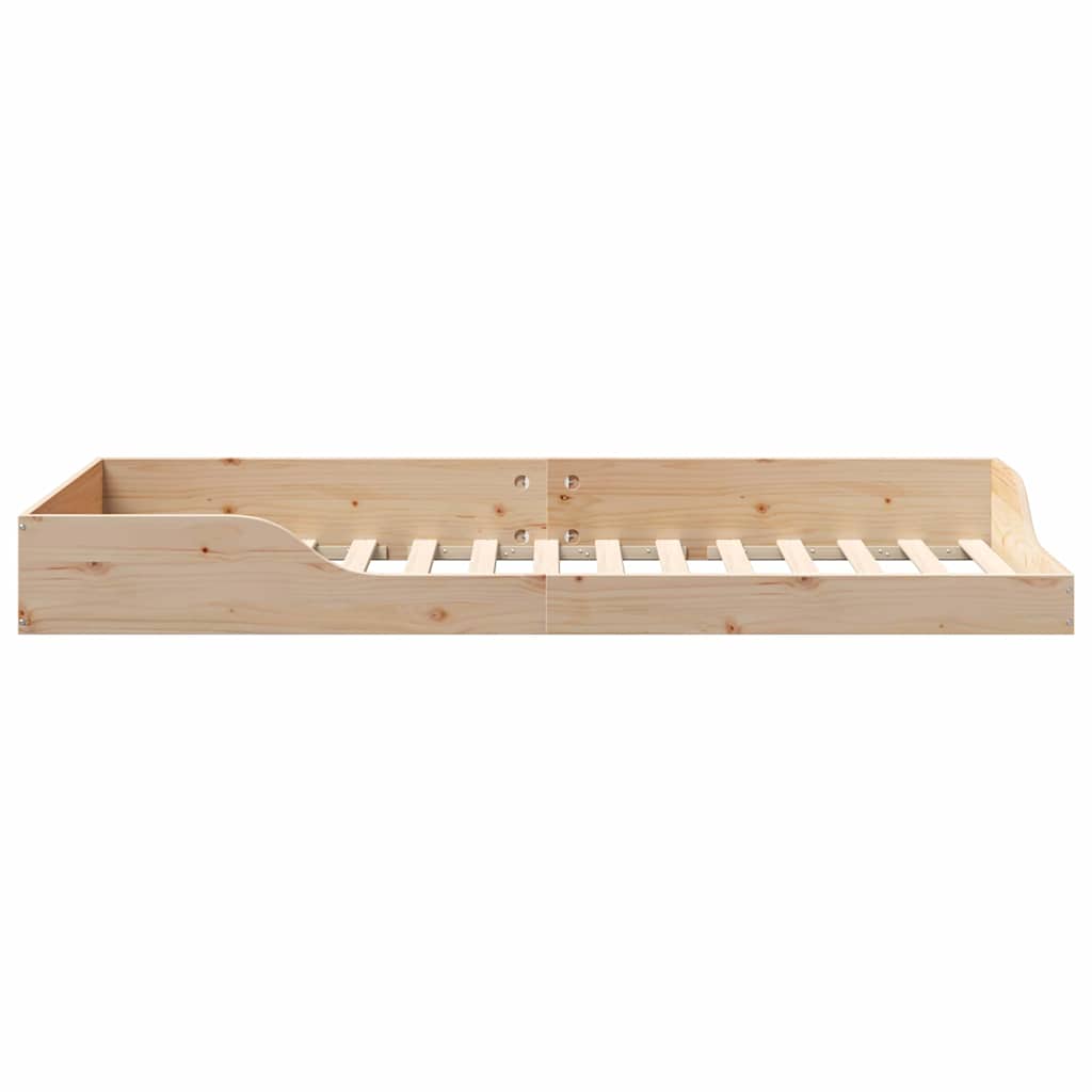vidaXL Cadru de pat de podea Maro 80 x 210 cm Lemn masiv de pin vidaXL Cadru de pat de podea Maro 80 x 210 cm Lemn masiv de pin