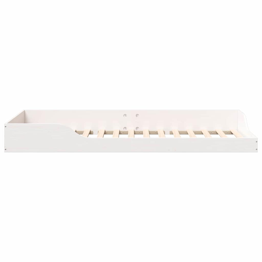 vidaXL Cadru de pat de podea Alb 100 x 210 cm Lemn masiv de pin vidaXL Cadru de pat de podea Alb 100 x 210 cm Lemn masiv de pin
