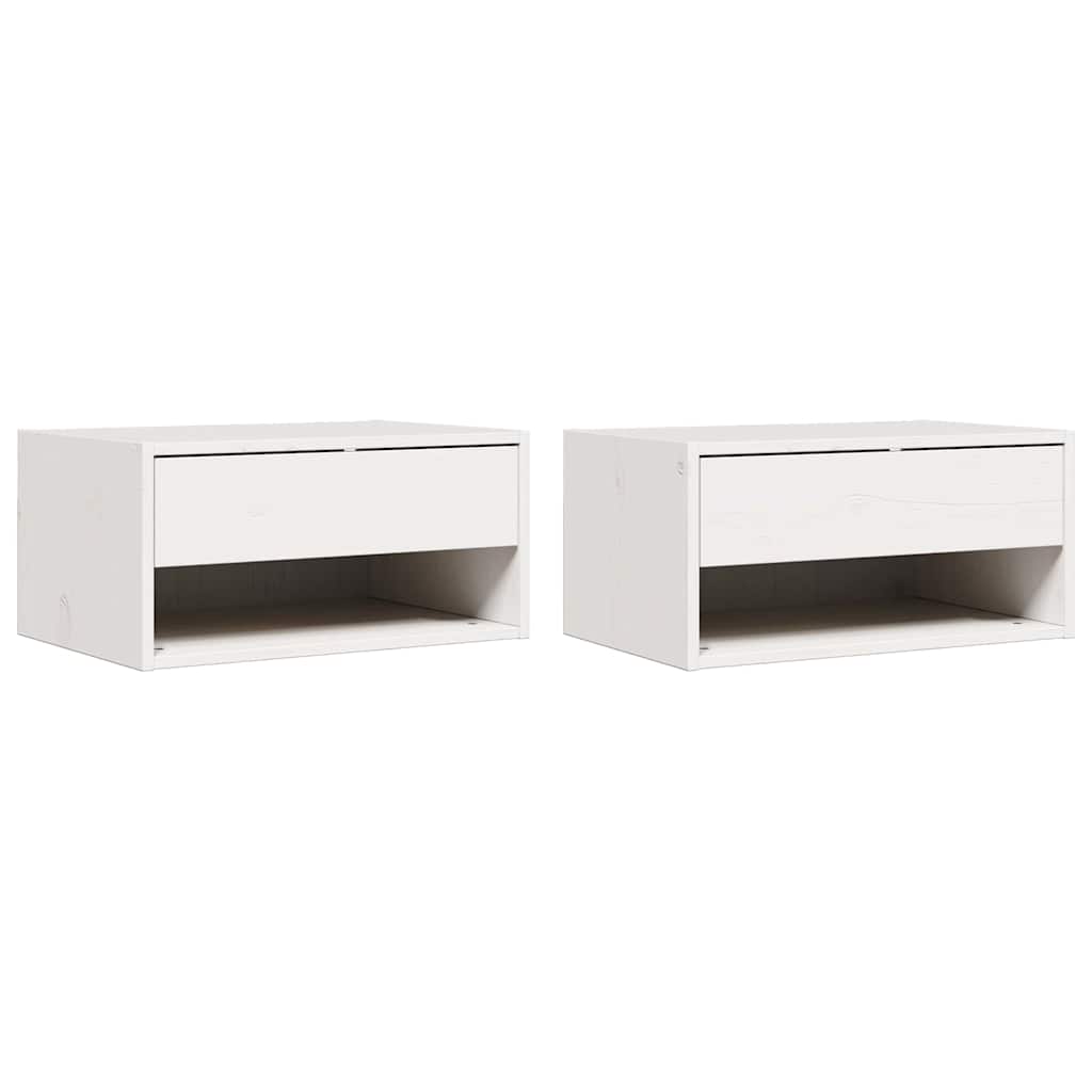 vidaXL Noptieră Montată pe Perete 2 pcs Alb 50 x 32.5 x 24 cm vidaXL Noptieră Montată pe Perete 2 pcs Alb 50 x 32.5 x 24 cm