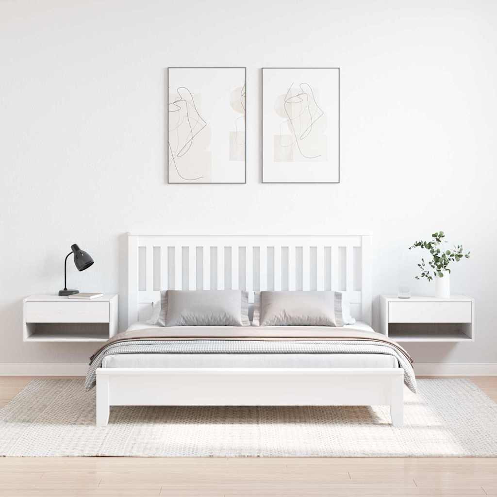 vidaXL Noptieră Montată pe Perete 2 pcs Alb 50 x 32.5 x 24 cm vidaXL Noptieră Montată pe Perete 2 pcs Alb 50 x 32.5 x 24 cm