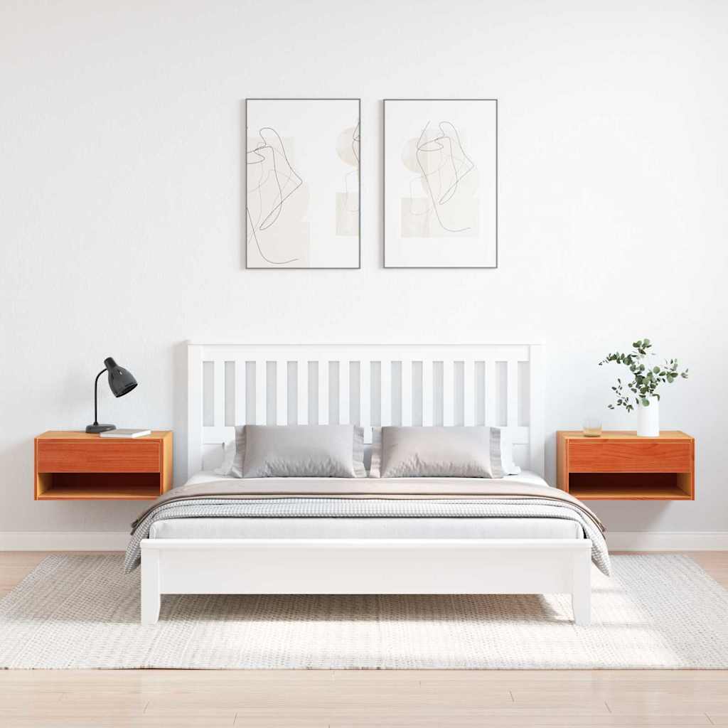 vidaXL Noptieră 2 pcs Maro ceruit 50 x 32.5 x 24 cm Lemn masiv de pin vidaXL Noptieră 2 pcs Maro ceruit 50 x 32.5 x 24 cm Lemn masiv de pin