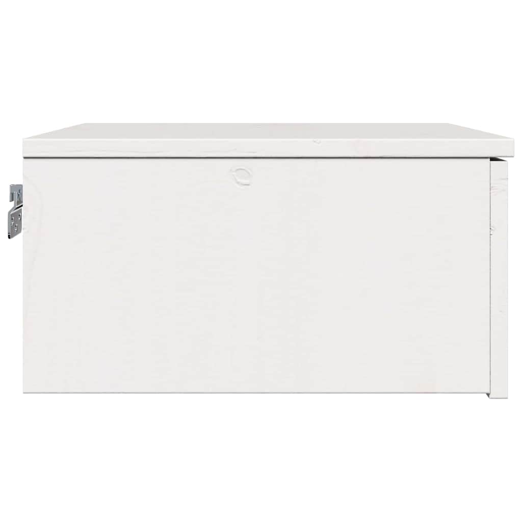 vidaXL Noptieră cu sertar Alb 37 x 35 x 18.5 cm Lemn masiv de pin