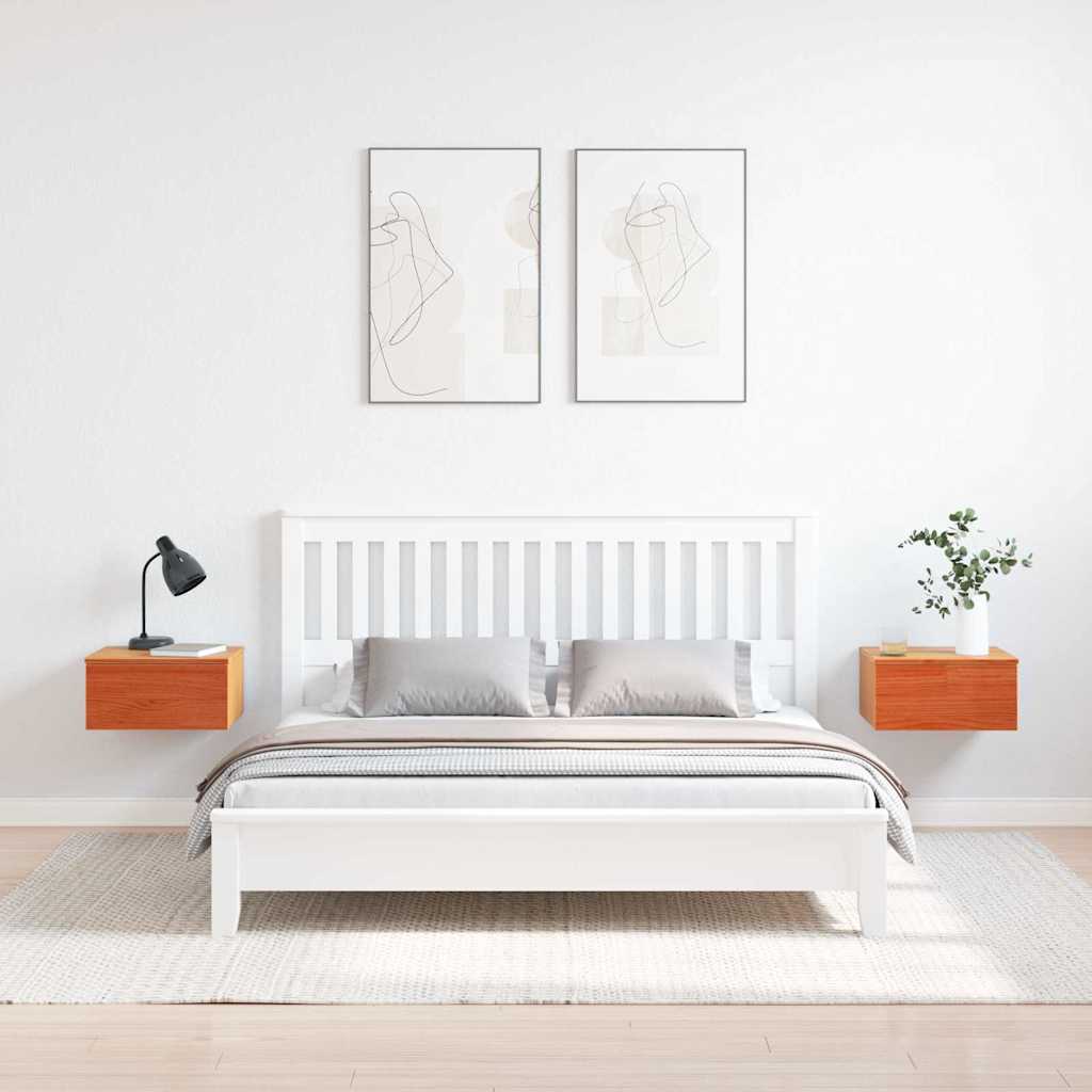 vidaXL Noptieră 2 pcs Maro ceruit 37 x 35 x 18.5 cm Lemn masiv de pin vidaXL Noptieră 2 pcs Maro ceruit 37 x 35 x 18.5 cm Lemn masiv de pin