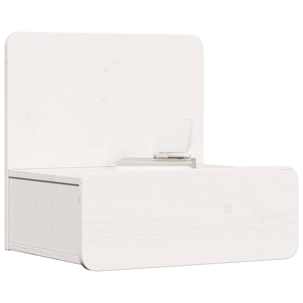 vidaXL Noptieră cu sertar Alb 44 x 32.5 x 40 cm Lemn masiv de pin