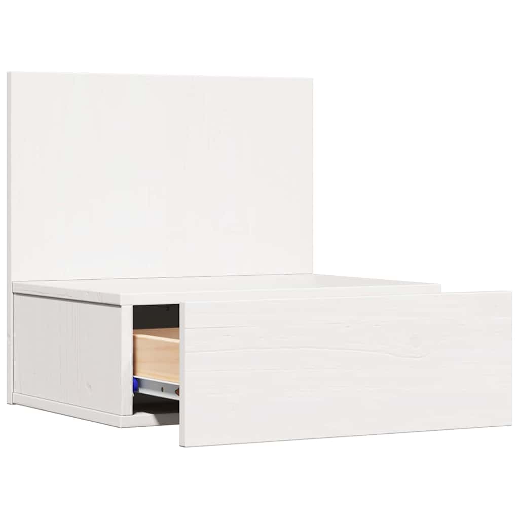 vidaXL Noptieră cu sertar Alb 42 x 32.5 x 40 cm Lemn masiv de pin