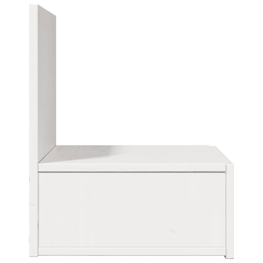 vidaXL Noptieră cu sertar Alb 42 x 32.5 x 40 cm Lemn masiv de pin
