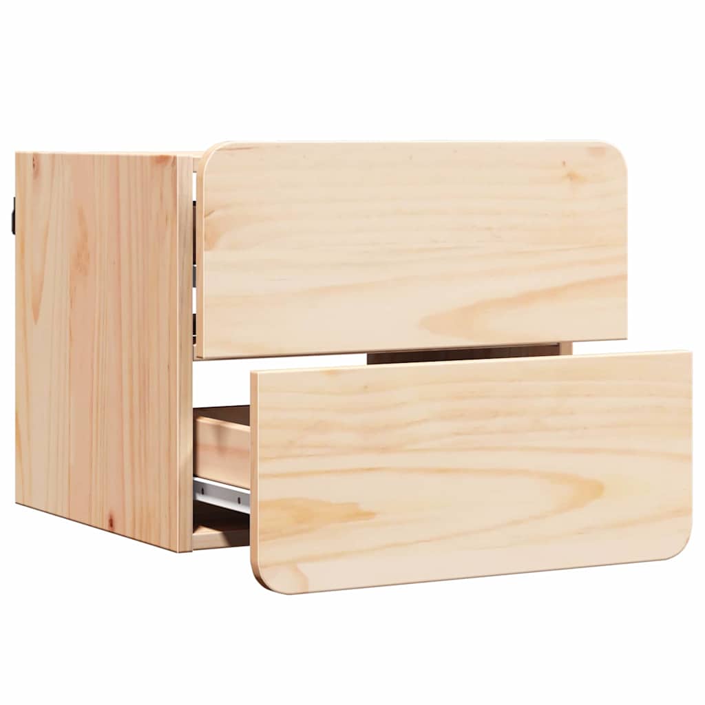 vidaXL Noptieră cu sertar 2 pcs Maro 39 x 34 x 33 cm Lemn masiv de pin