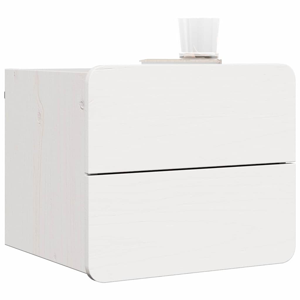 vidaXL Noptieră cu sertar Alb 39 x 34 x 33 cm Lemn masiv de pin